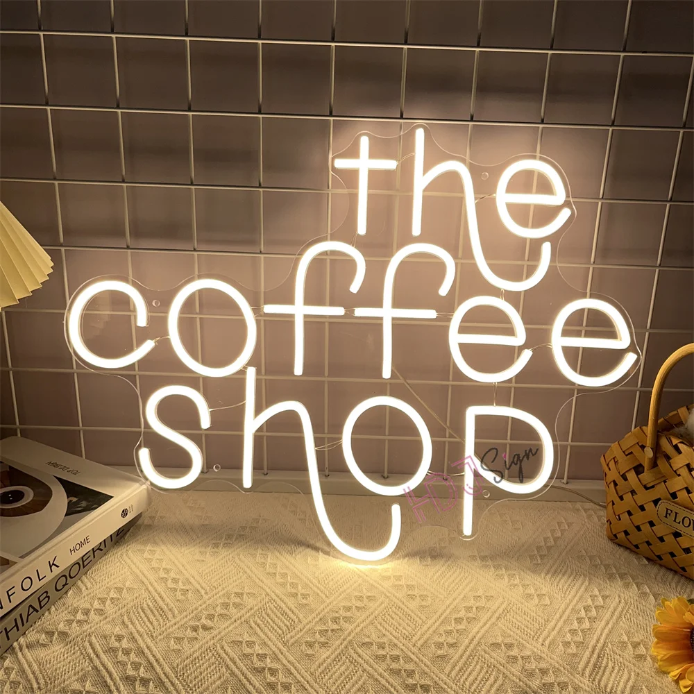 The Coffee Shop Neon Sign Light Led Neon Lamps for Bar Cafe Restaurant Party Art Wall Decor Window Hanging Night Lights