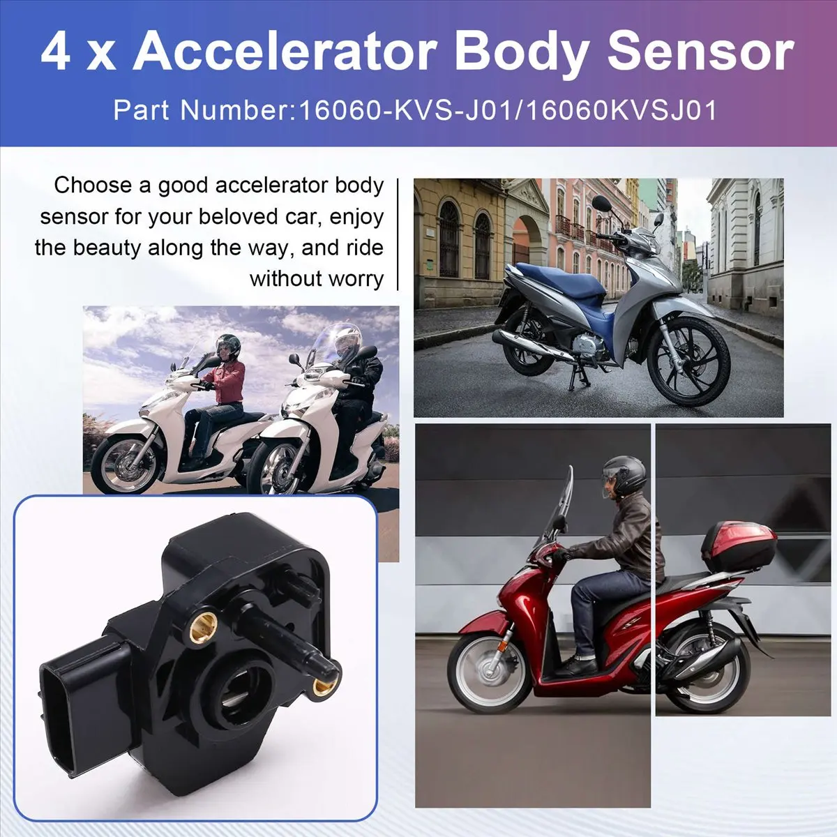 Super Sale 4PCS Accelerator Body Sensor for Honda Titan 160 2016 Hybrid 16060KVSJ01 16060-KVS-J01