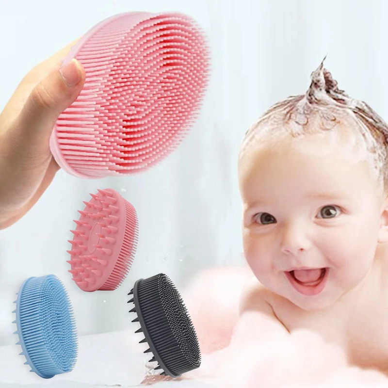 Soft Silicone Body Scrubber Exfoliating Baby Shower Gentle SPA Massage Brush Cleanser Body Wash Brush Back Scrubber Bath Tool