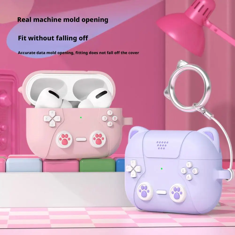 Cute Cat Paw Case for AirPods Pro 3 with Lanyard Soft Silicone Cover Shockproof Design Wireless Charging Compatible