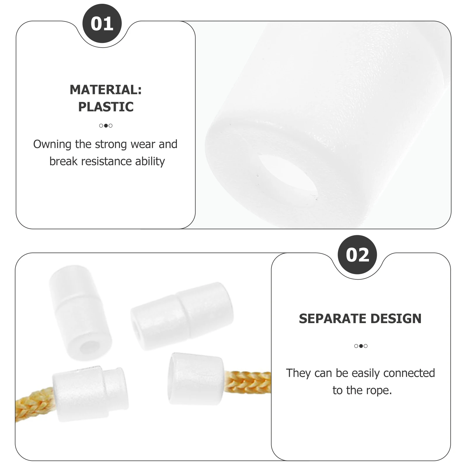 

50pcs Bag Accessories White Breakaway Clasps Bracelet Connector Lanyards Plastic Diy Jewelry Making Rope Connecting Clasps