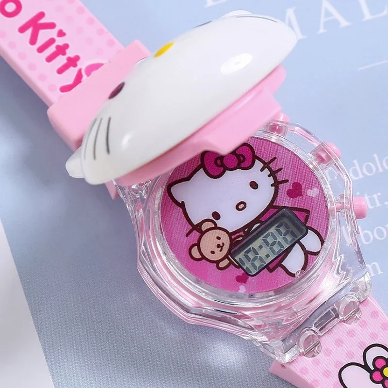 Sanrio Hello Kitty Girl Kids Watches Cute Student Children Watch Digital Electronic Luminous Wristwatch Birthday Gifts Watches