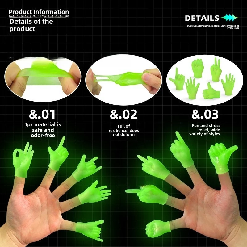 توهج الظلام بسط القط لعبة إصبع قفاز اللعب التفاعلية الحيوانات الأليفة الترفيه مرونة عالية ترتد القطط دعابة متعة تمتد #2