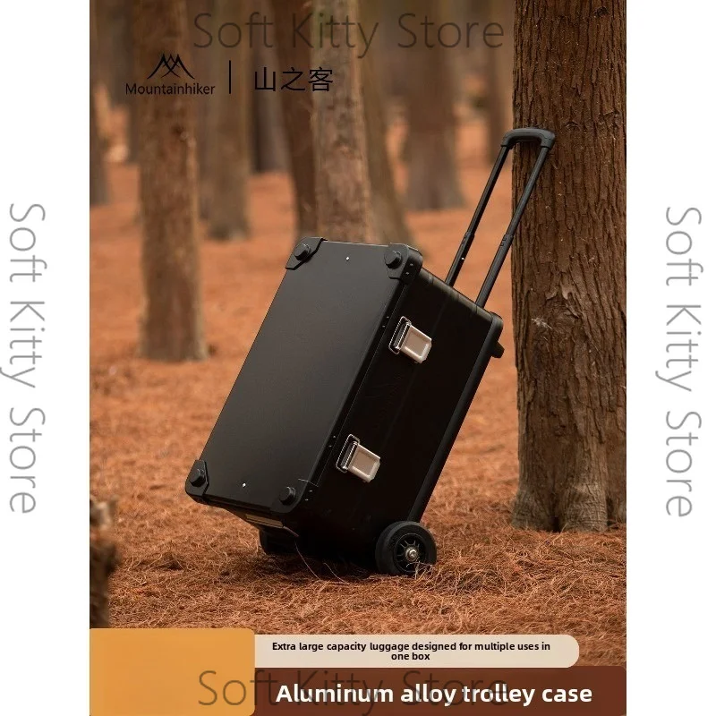 

Shanzhike Aluminum Alloy Pulley Trolley Case Outdoor Camping Large Capacity Multifunctional Camping Folding Luggage