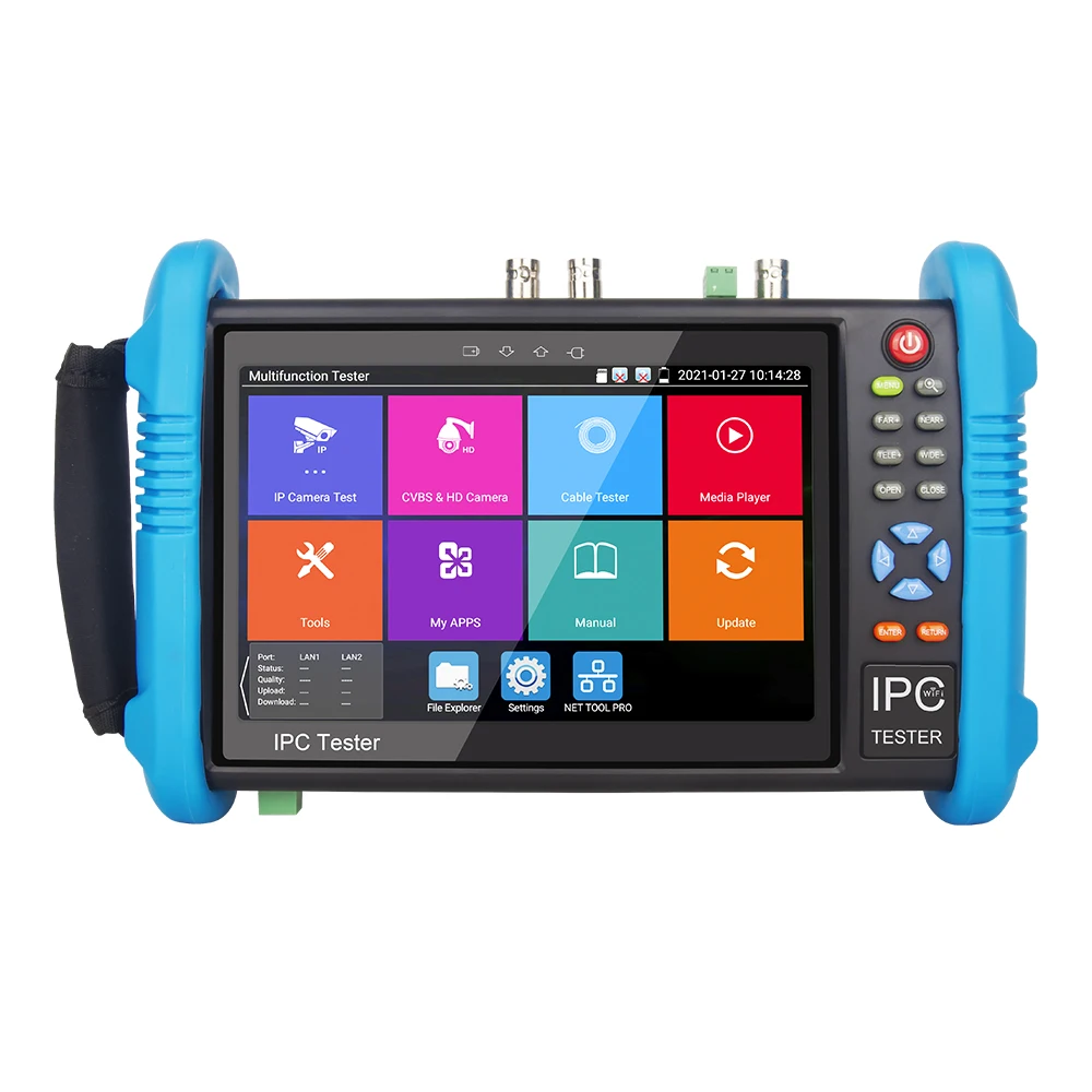 9800 Pro 7 Inch H.265 4K CCTV Tester IP Analog Tester POE Output Cctv Ip Tester