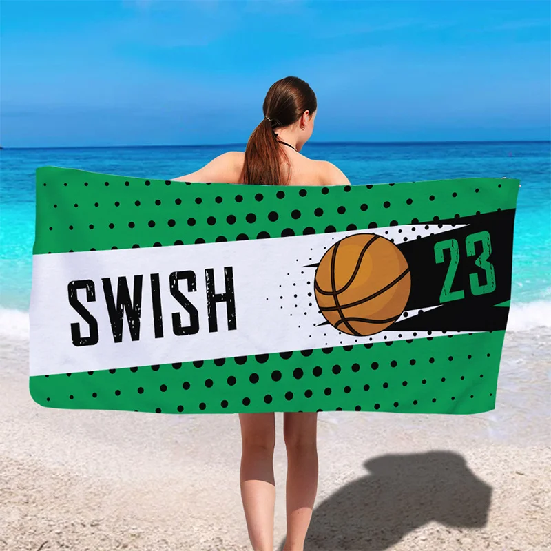 

Beach Towel Basketball Beach Swish Towel Patterned Sunscreen And Windproof Suitable For Swimming Pool Camping Travel Blanket