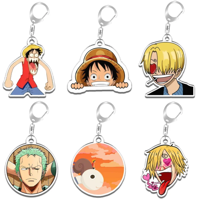 Porte-clés ONE PIECE Chopper Zoro Luffy Sanji Nami, cadeau pour les fans d'anime et de jeux, pendentif de sac à dos en acrylique recyclé, jouet rare
