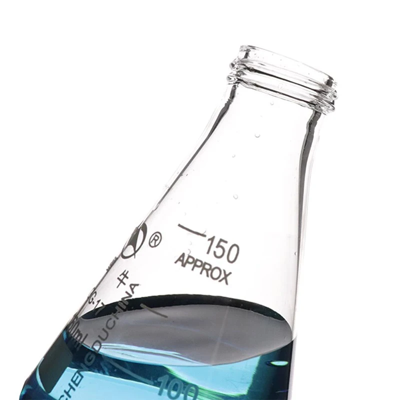 50ml 100ml 250ml 500ml 1000ml Lab Glassware Pyrex Glass Conical Erlenmeyer Flask Sample Refillable Bottle with Screw Lid Stopper