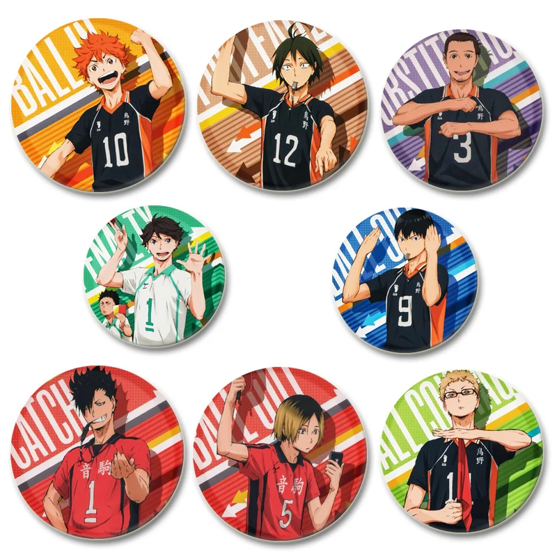 Cartoon Figures Kenma Kozume Badge Anime Haikyuu!! Brooches on Backpack Clothes Handmade Round Enamel Pins for Fan Jewelry Gift