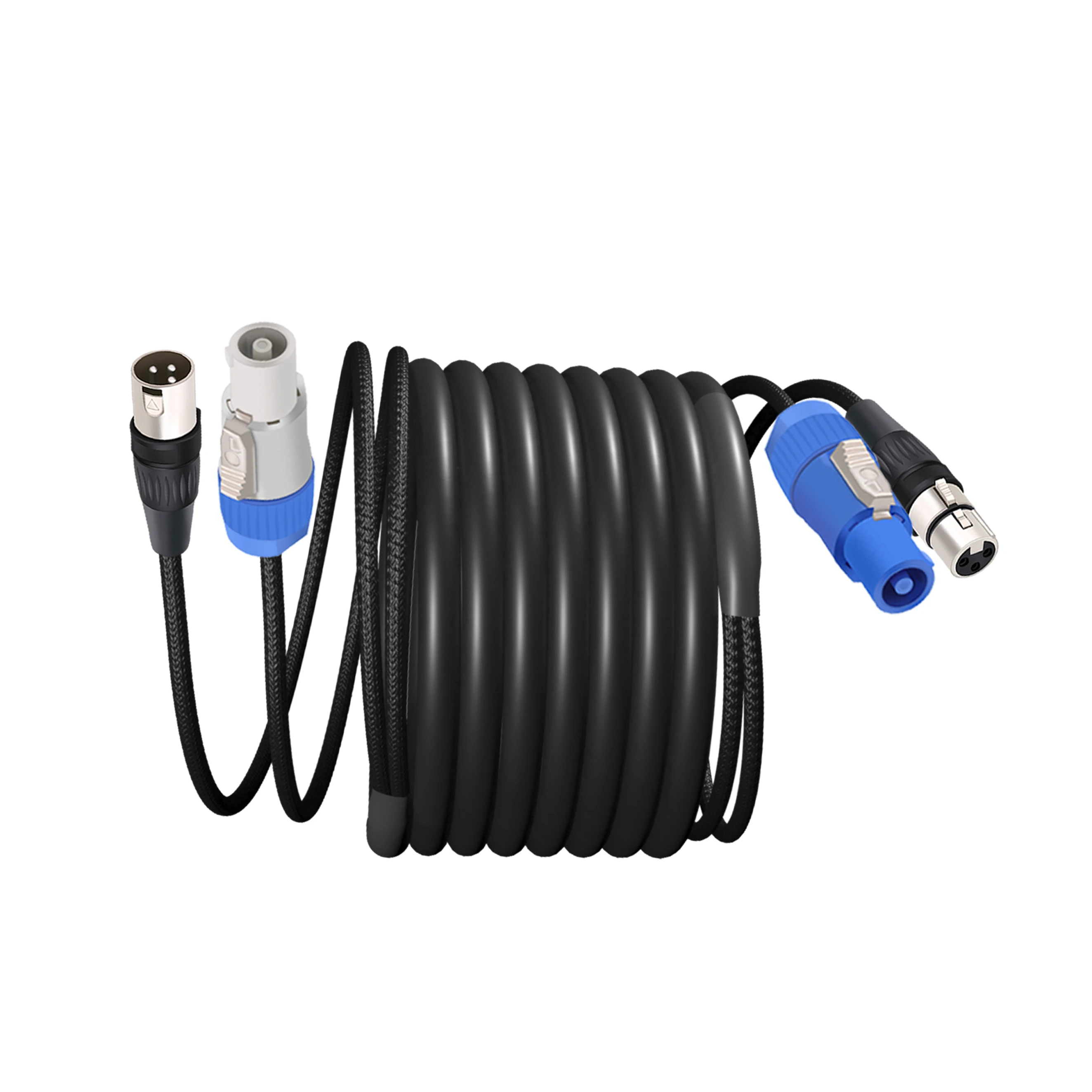 PowerCon and DMX twist Cable, Power DMX 3-Pin XLR mixed cable with speaker power signal Cables for Stage Lighting, Events