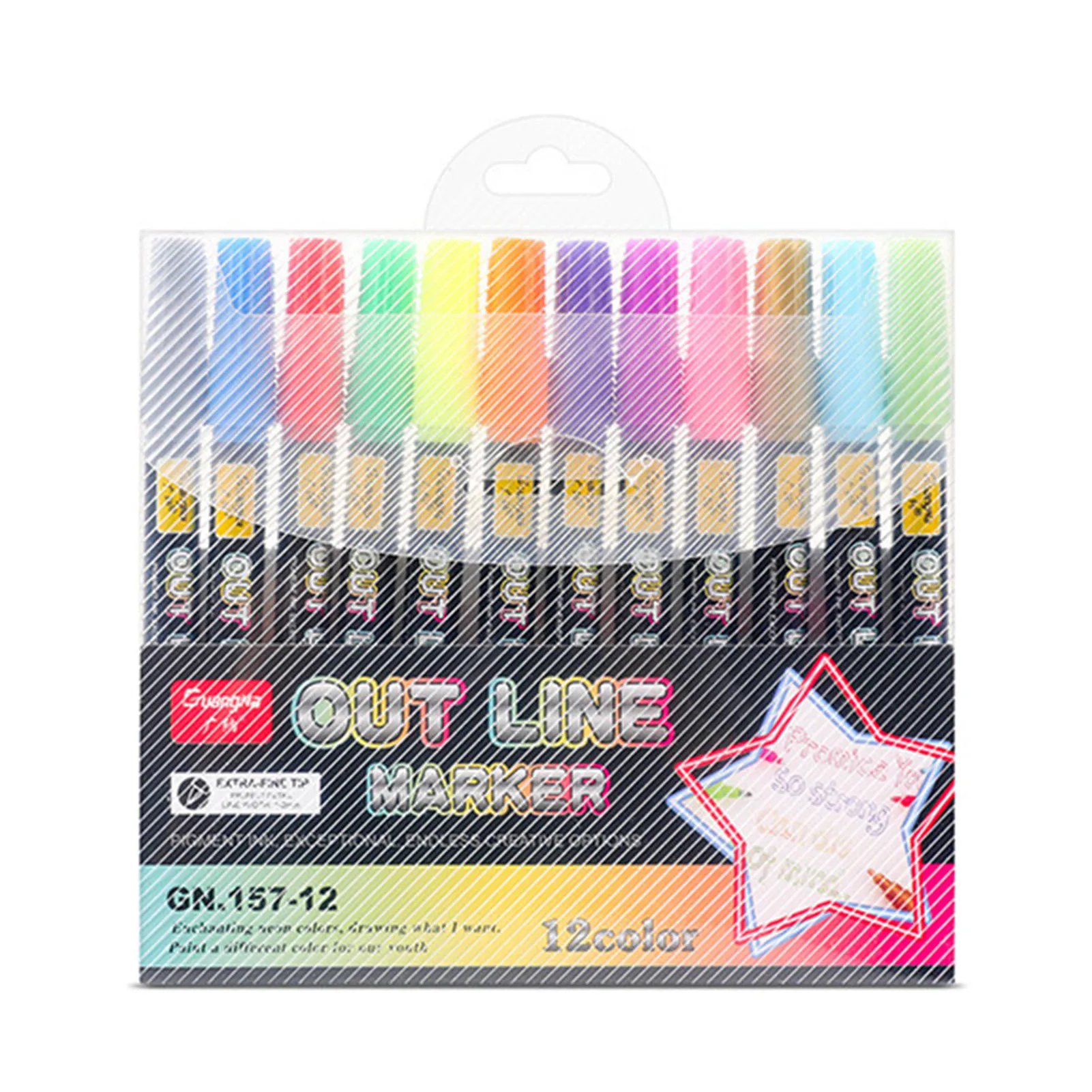 12/24 Colors Graffiti Markers Set Long-Lasting Special Craft Paint Pens for Christmas Birthday Mother's Day Easter Gifts FOU99