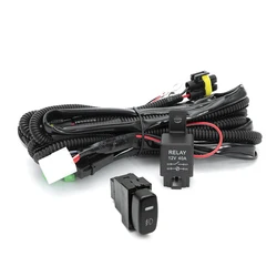 H11 880 881 Fog Lights For Mitsubishi Colt Lancer EVO X Pajero Outlander ASX Harness Wires Fog Lens Cables Sockets Switch Kit