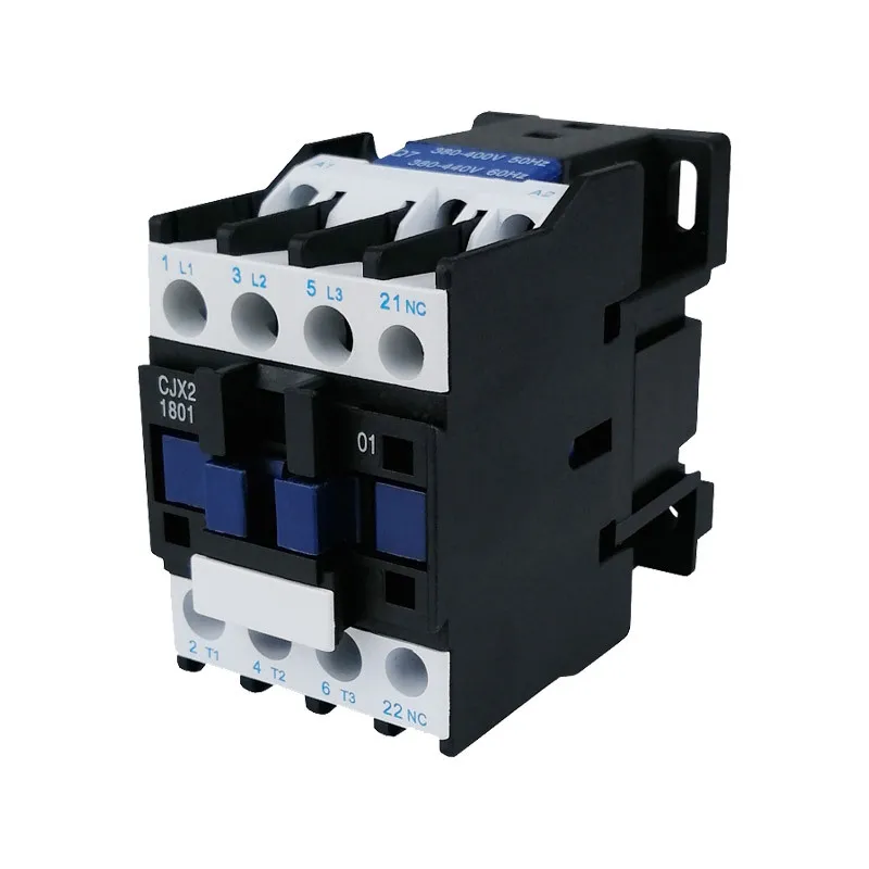 CJX2-1801 3-Pole AC Contactor 18A with 1NC AuxiliaryContact 24V 36V 110V 220V 380V 50/60Hz DIN Rail Mount Power Switch Contactor