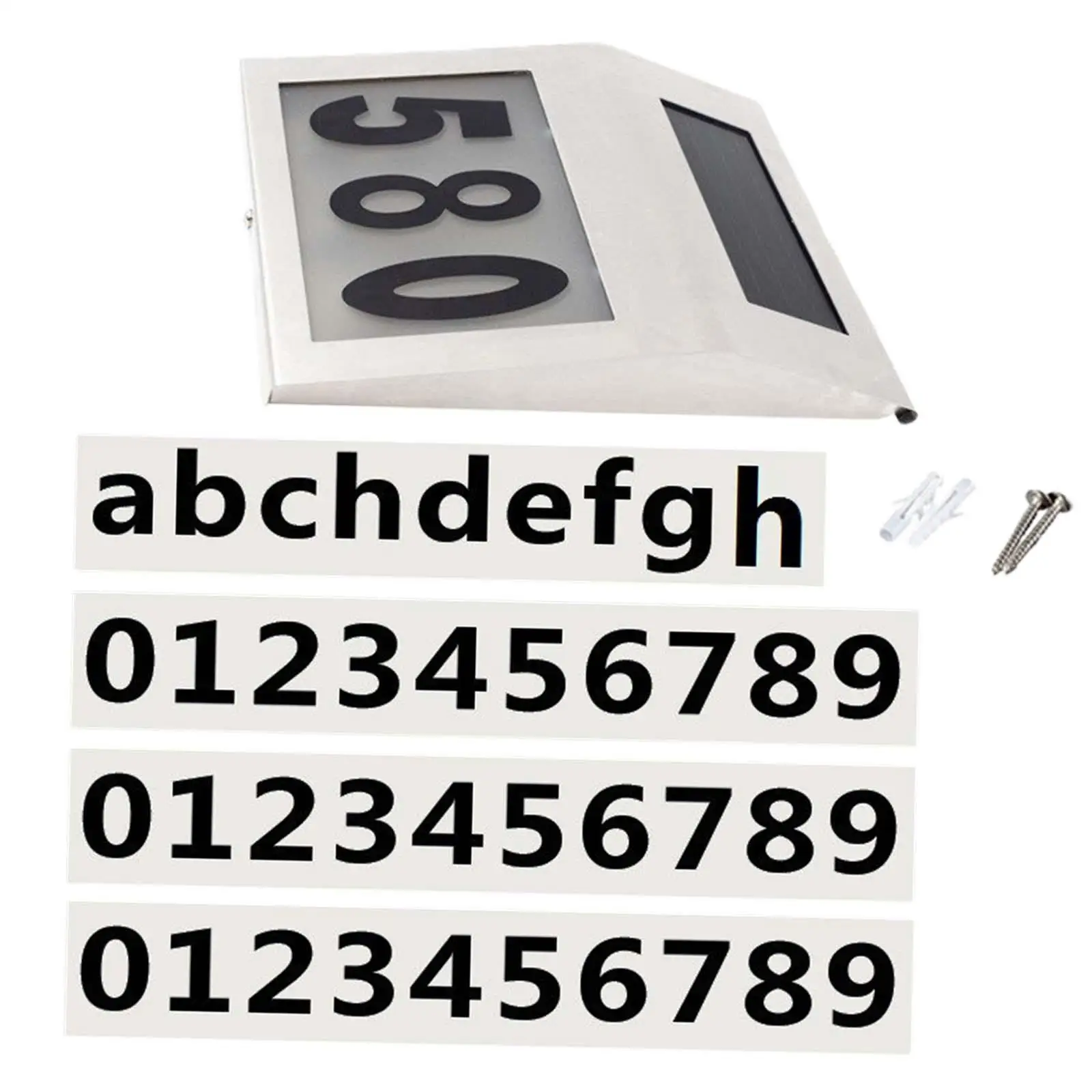 Solar Address Sign Address Number Lighted Address Plaque for House Yard Home