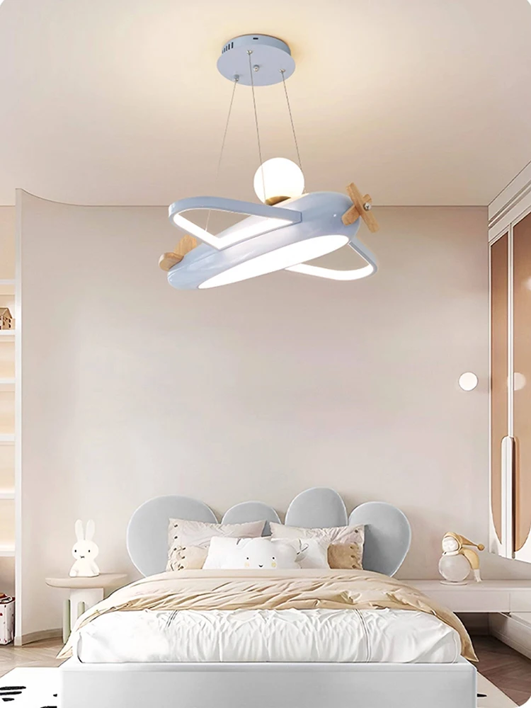 2026 New Children's Room Ceiling Chandelier Cartoon Novelty Airplane Light Simple Modern Girl Boy Bedroom LED Pendant Lighting view 2