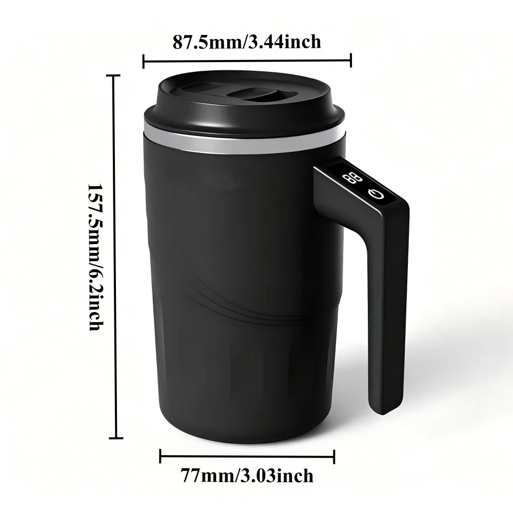 Digital temperature automatic mixing cup, 304 stainless steel inner liner, protein powder shaking cup for household and outdoor