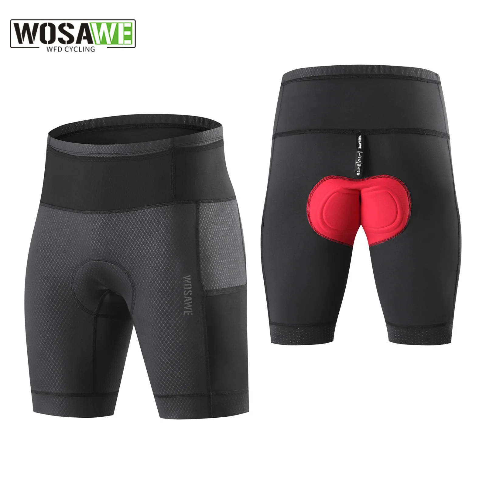 

WOSAWE Men Cycling Shorts With Back Pocket 5D Gel Padded Bike Shorts for Men Mountain Road Biking Riding Shorts