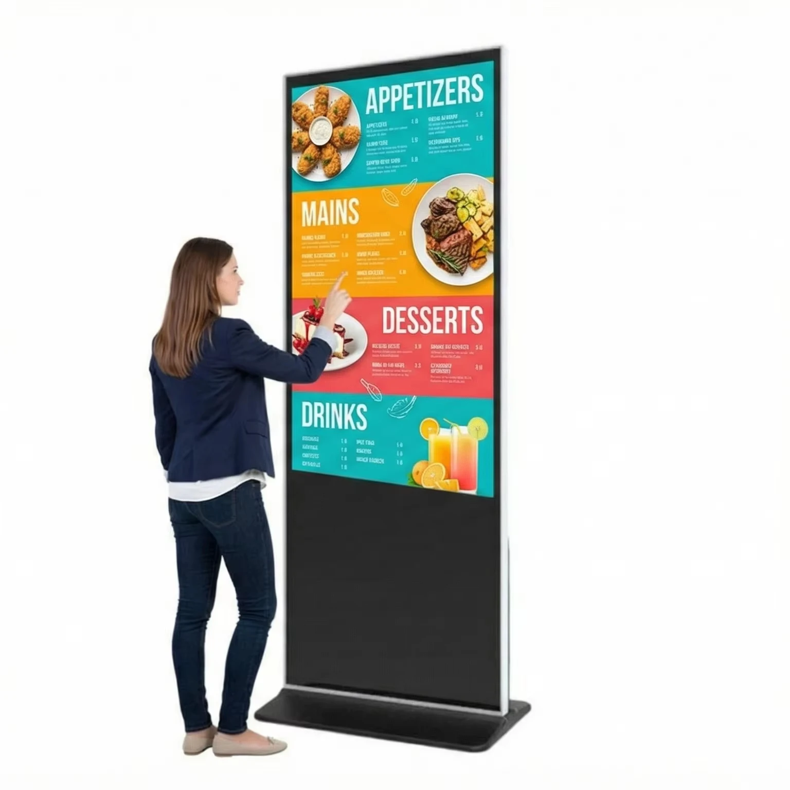 Retail Ultra Slim Signage Display with Stand 32 43 49 55 65 75 Inch 2026 New Commercial Hotel Directory for