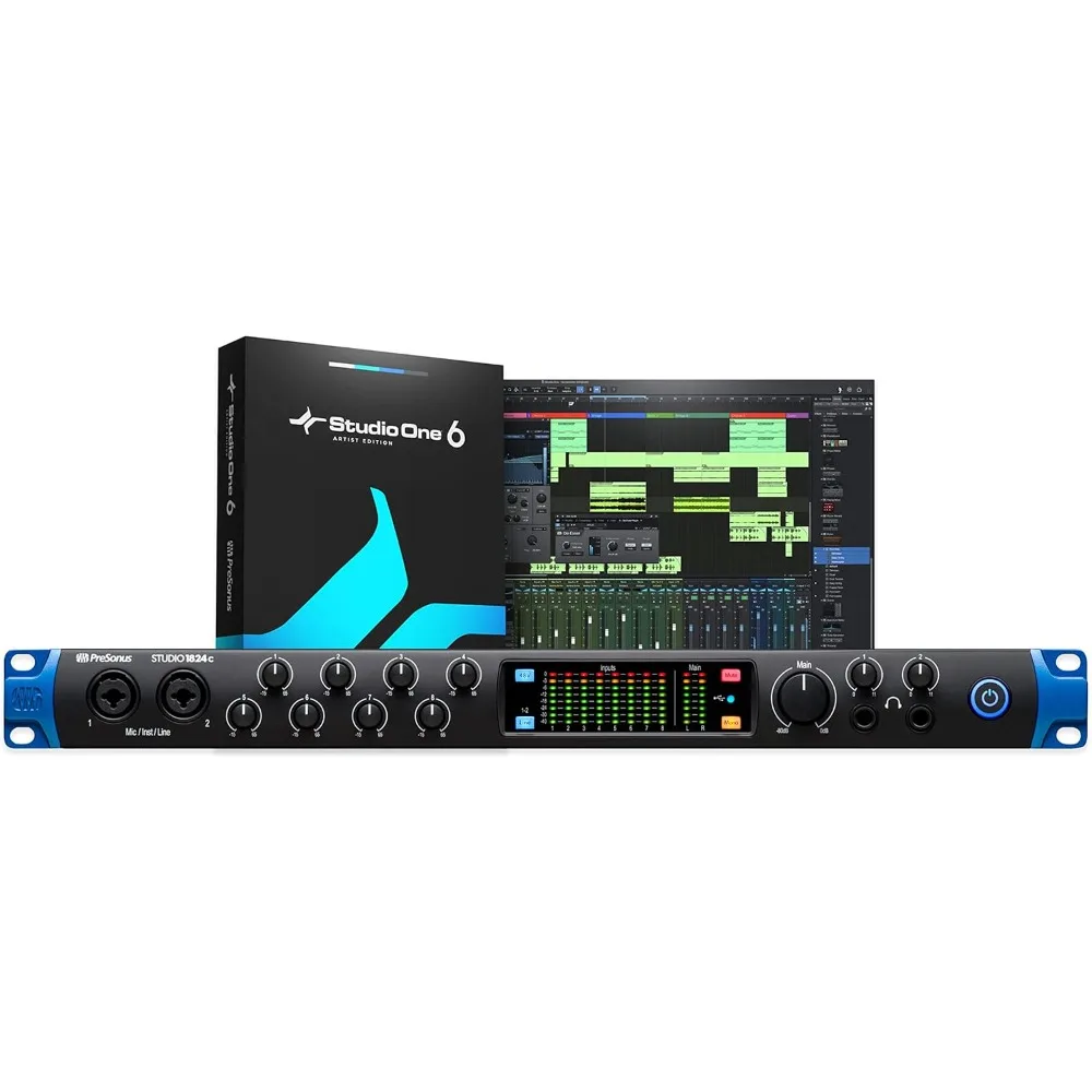 

NEW Studio 1824c 18x20, 192 kHz, USB Audio Interface with Studio One Artist and Ableton Live Lite DAW Recording Software
