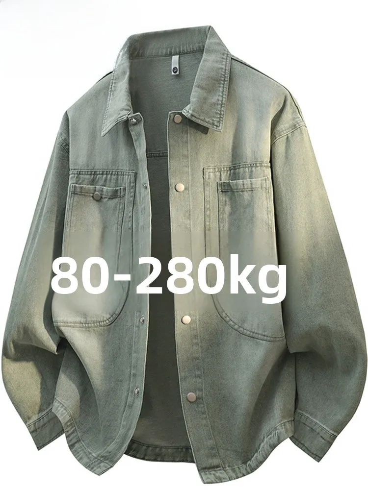 

Waed Denim Jaet Men's Casual Sle Loose Fit Spring Autumn Collarl Jaet Comfortable Cotton Polyester Blend