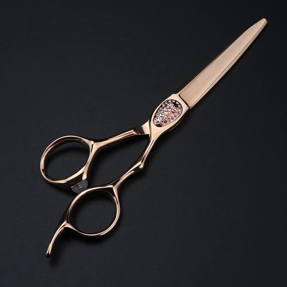 Customize logo JP 440c steel 6 '' Upscale Rose gold hair scissors cutting barber haircut thinning shears hairdresser scissors