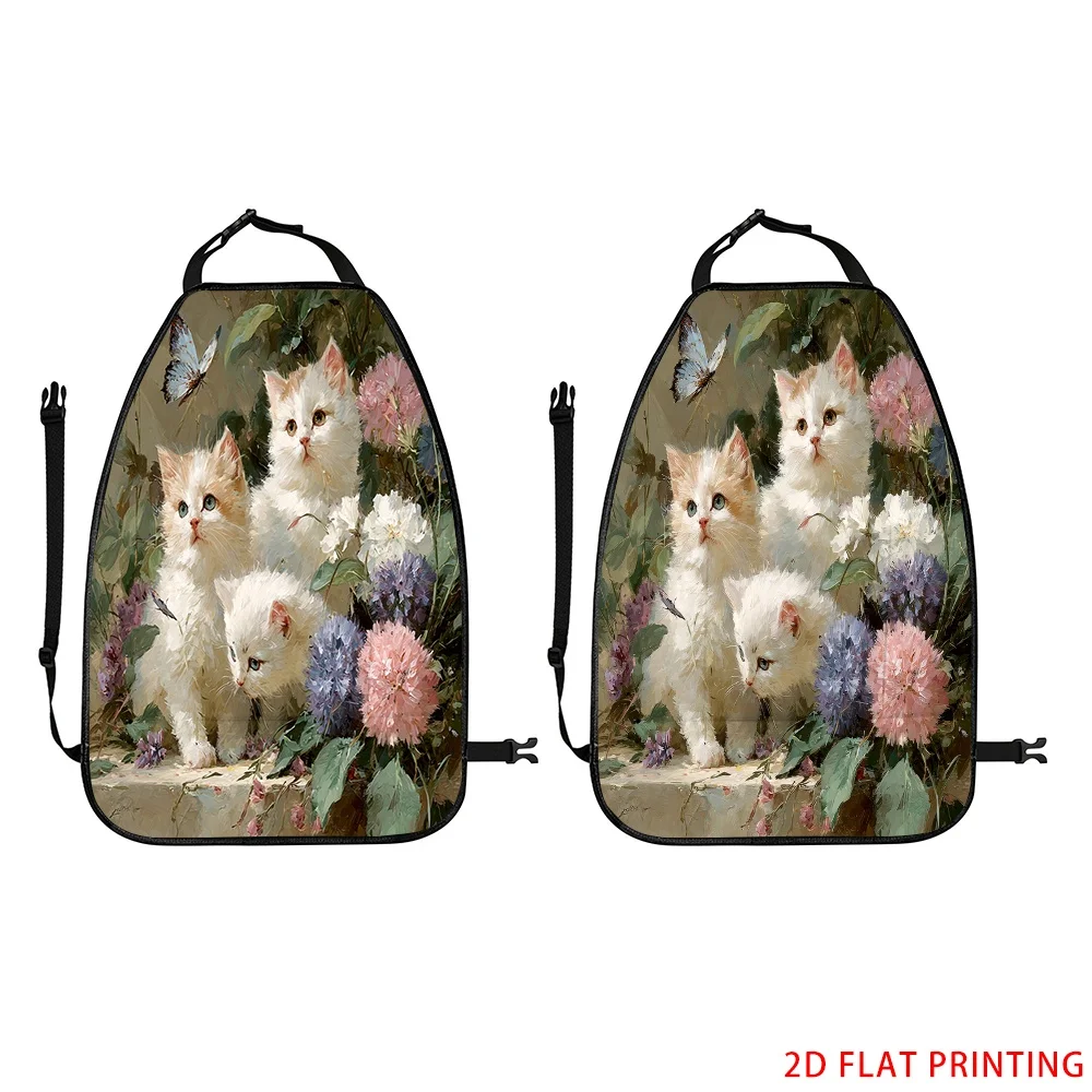 2D Plane Printing 2pcs Backseat Protector Seat Covers Individuation Decoration Animal Friends Pattern Applies To Car Various Mod