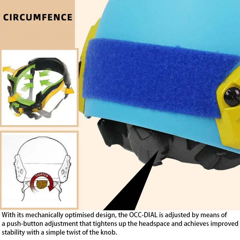 Lightweight Rescue Helmet, FAST PJ Helmet, Adjustable Head Circumference, Security, Training, Emergency, Fast, Tactical