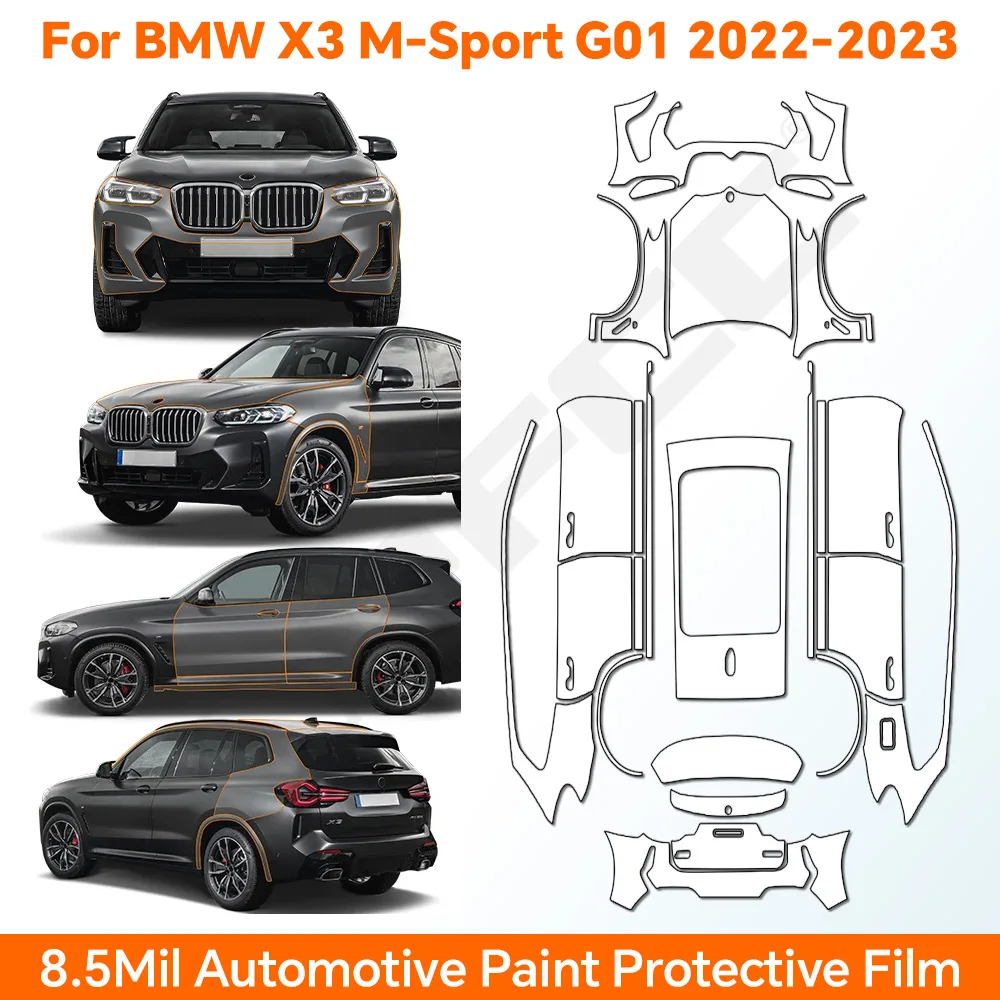 

TPU For BMW X3 M SPORT M G01 2022 2023 Paint Protection Film Anti-Scratch Car Body Clear Bra Pre-cut PPF Resistant Invisible Kit