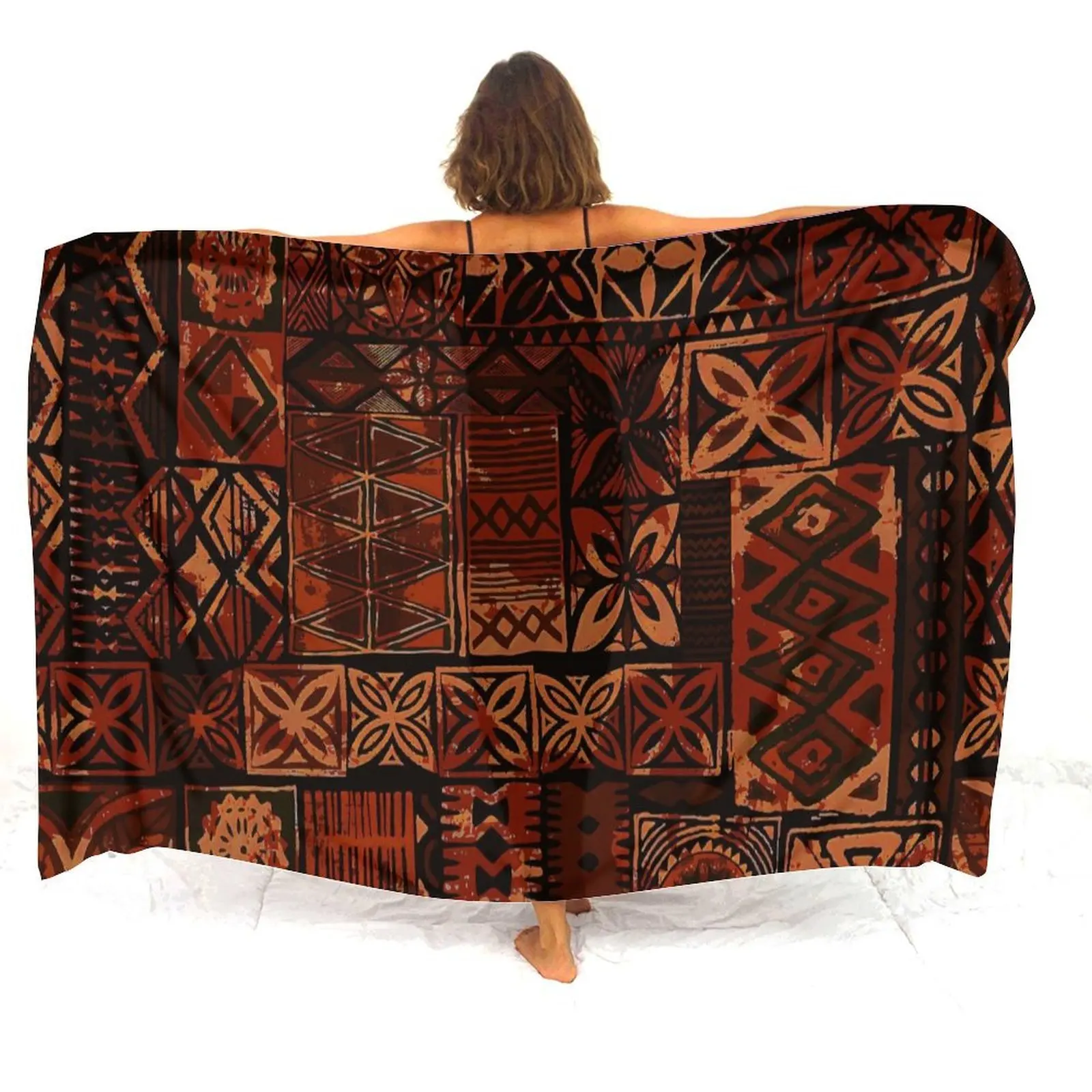 Polynesian Custom Ladies' Shawl - Elegant And Soft Fabric Ladies' Windproof Scarf - Available For Wholesale Shawls