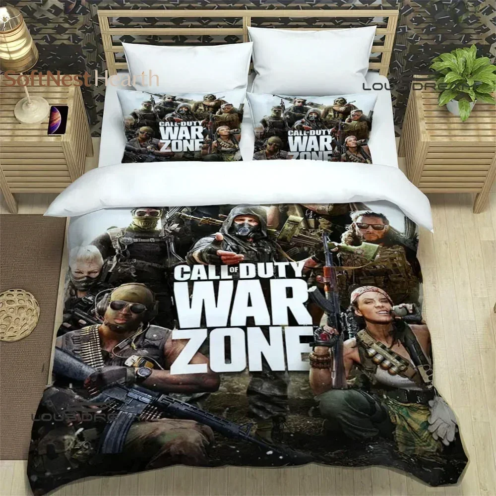 2026 Game Call Of Duty COF Bedding Set,Duvet Cover Comforter Bed Set Quilt Cover Pillowcase,King Queen Twin Size Boys Girls Adul