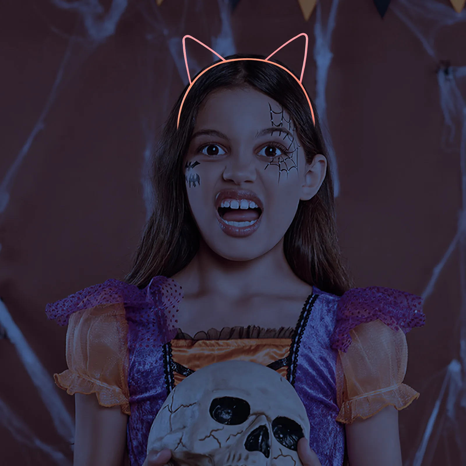 6 Diademas con Orejas de Gato Luminosas que Brillan en la Oscuridad, Bandas de Plástico para el Cabello para Fiestas, Bailes y Actuaciones en Escenario para Adolescentes