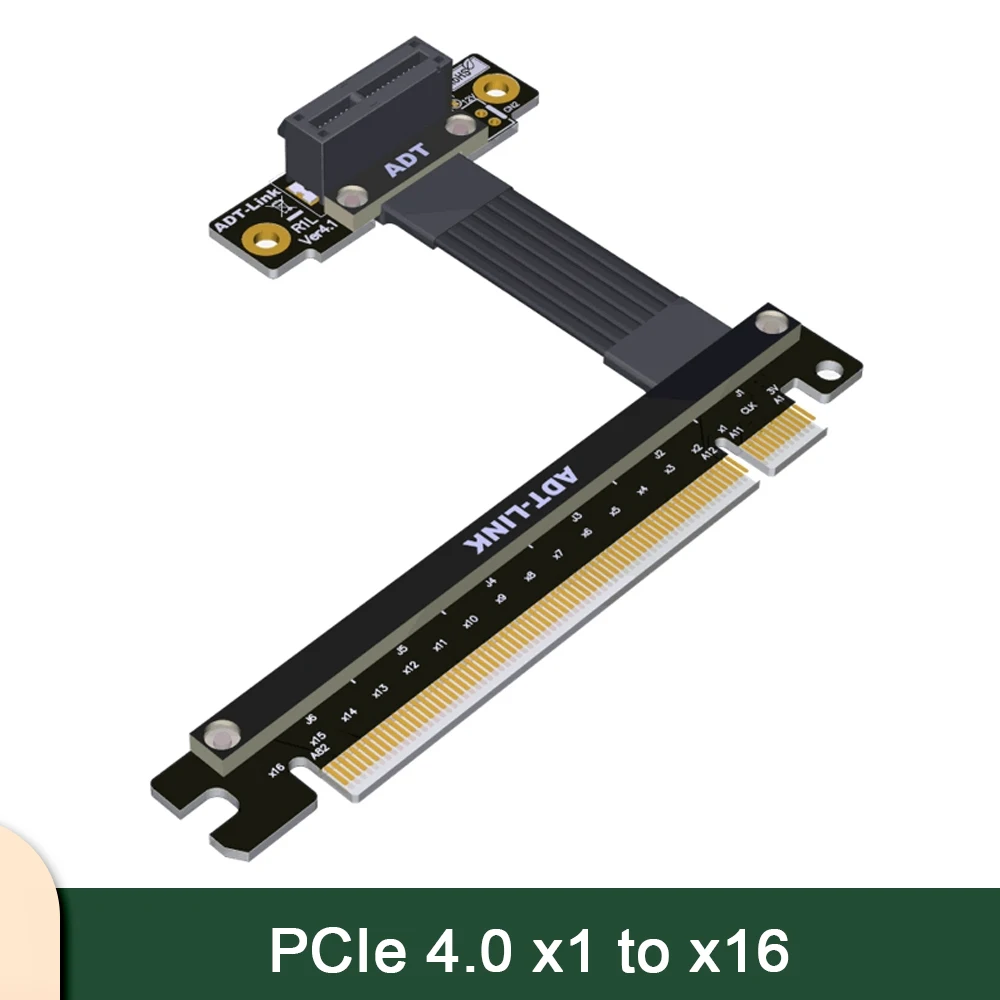 

ADT PCIe 4.0 X16 Extension Cable Adapter X1 Support Network Card Hard Disk USB Card GPU Extension Cable