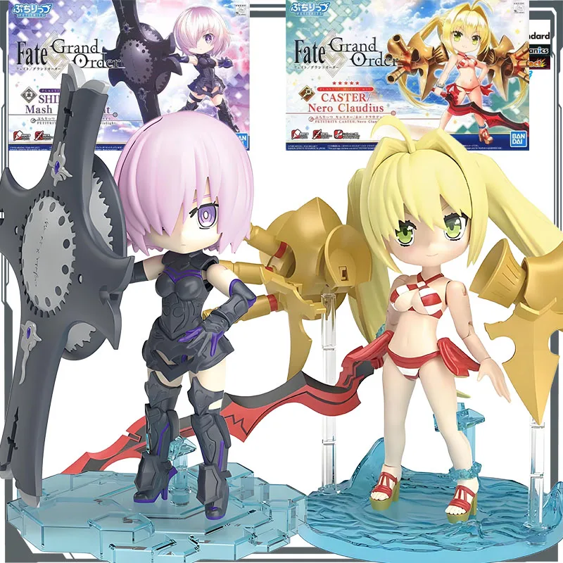

Bandai Original MODEL KIT PETITRITS SHIELDER Mash Kyrielight&CASTER Nero Claudius Anime Action Figure Assembly Model Toys Gifts