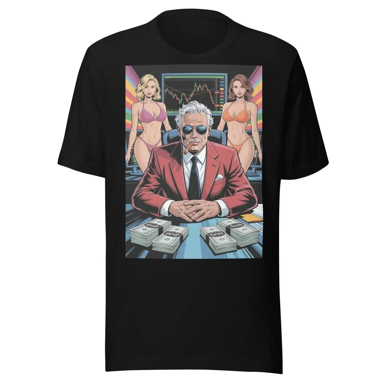 Wall Street Tycoon Crypto Millionaire GTA6 XRP Bitcoin Forex Day Trader T Shirt vintage Washed Top For Everyday Wear graphic