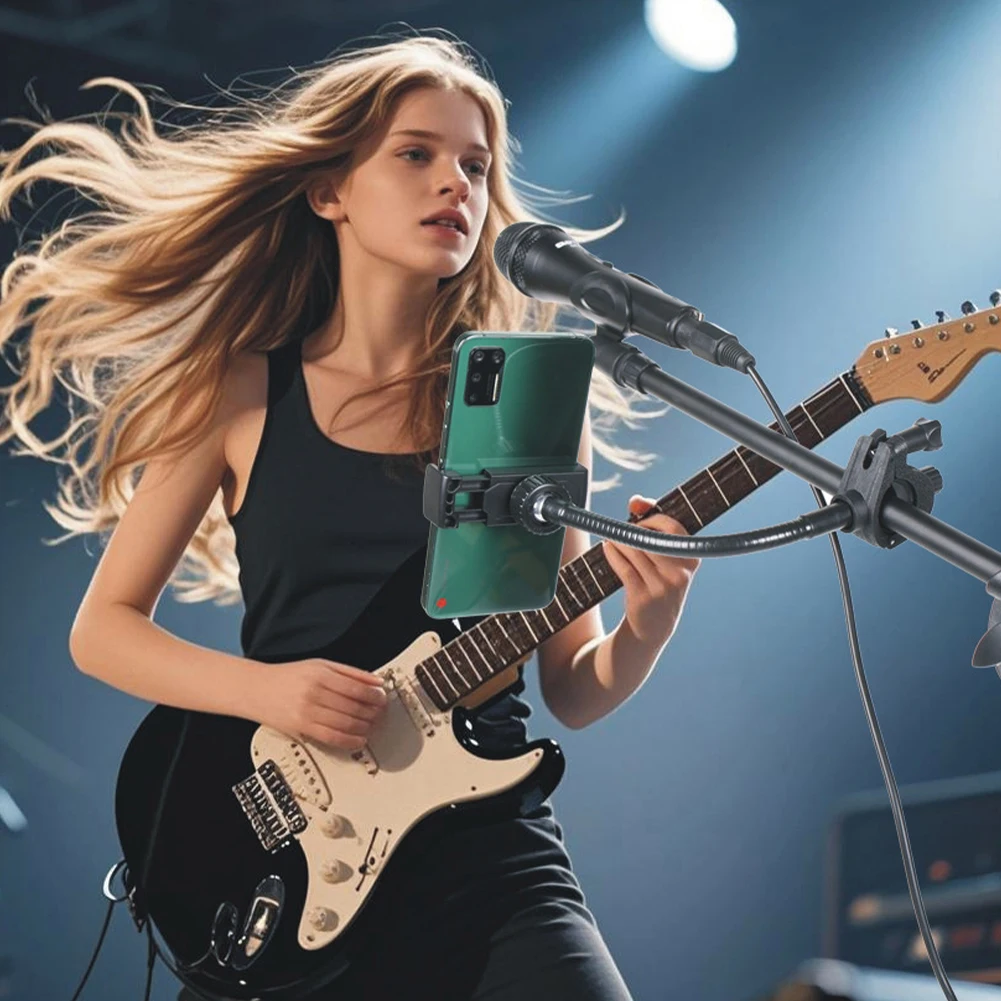 حامل ميكروفون حامل هاتف حر اليدين طويل الهاتف المحمول جبل معقوفة القطب الهاتف حامل الموسيقى حامل للميكروفونات حامل/الهواتف الذكية #3