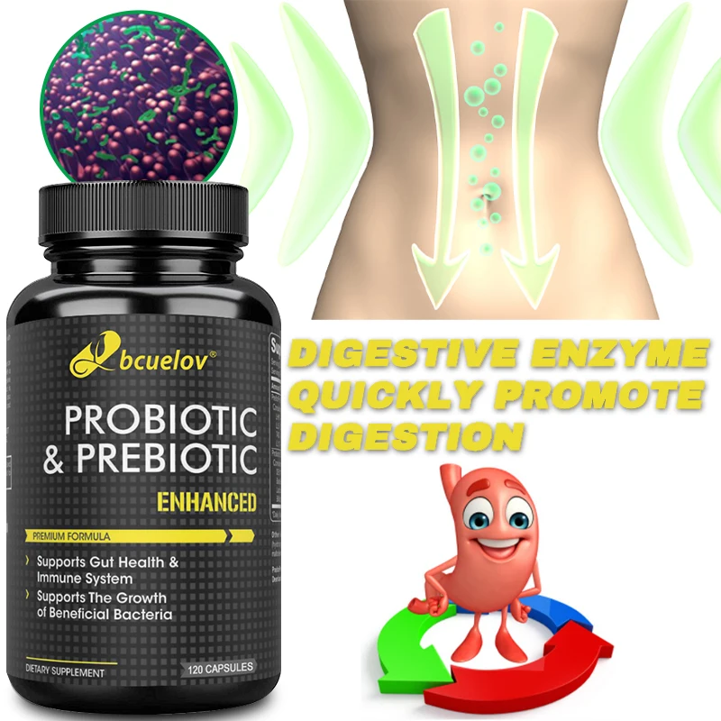 Prebiotics Probiotics - for Adults, Women & Men, Probiotics Acidophilus, Immune Digestive Health, Non-GMO Gluten-Free Dairy-Free