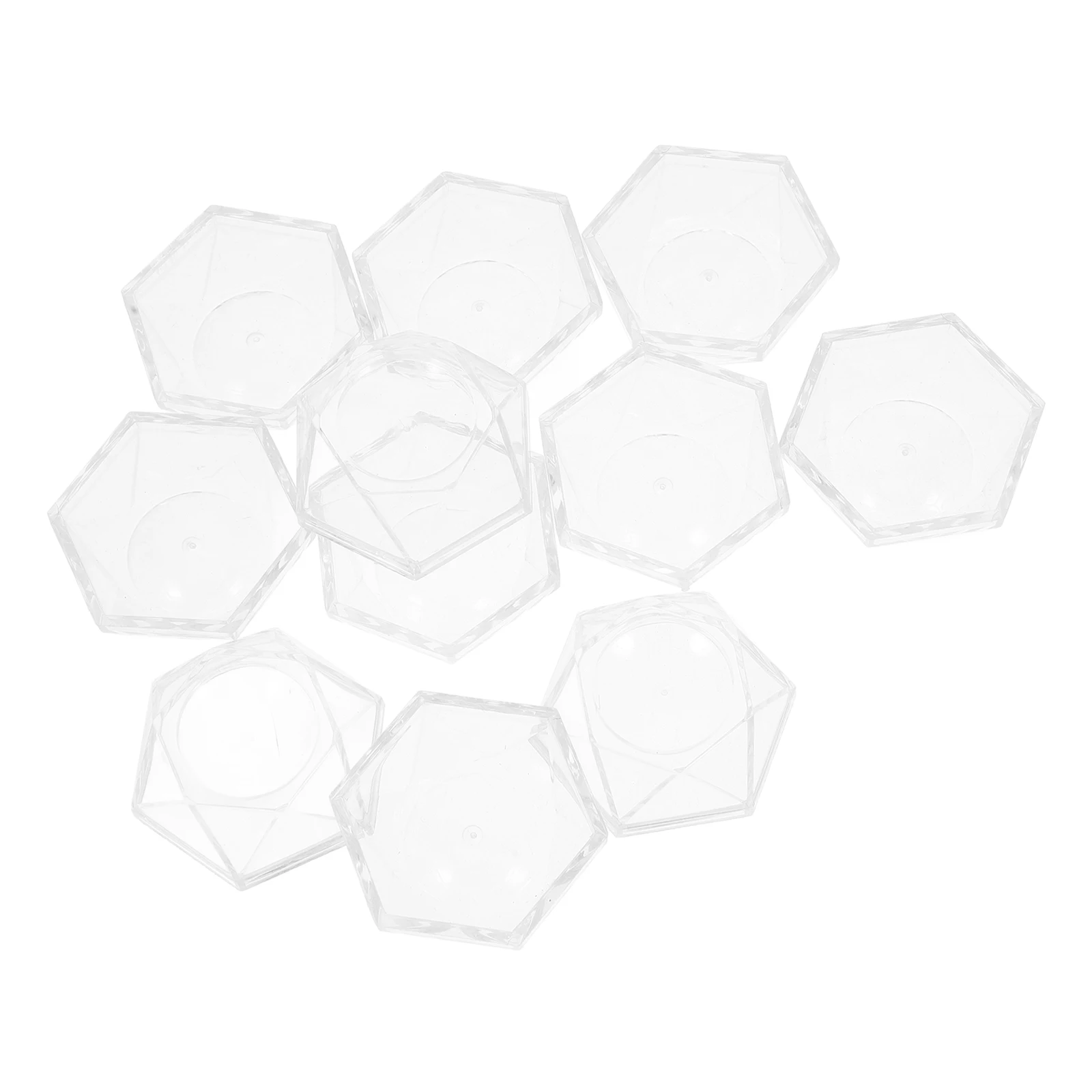 

10pcs Mineral Specimen Display Stand Clear Acrylic Hexagon Base For Crystal Ball Sphere Rock Collection Desktop Exhibition