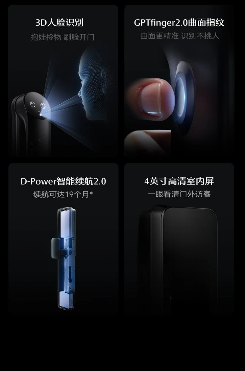 Smart door lock facial recognition cat eye AI housekeeper home combination lock
