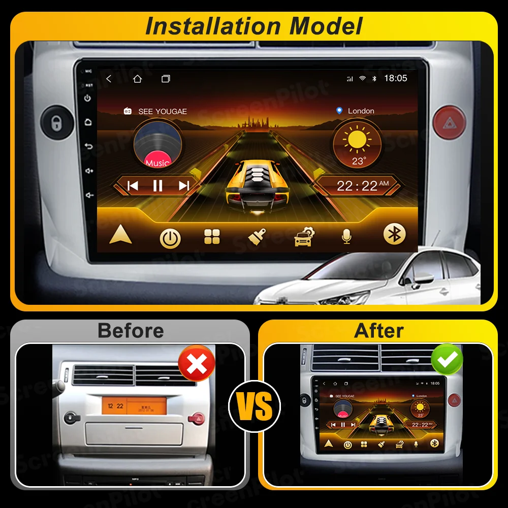 Для Citroen C4 C-Triomphe C-Quatre 2004-2014 Android 15 GPS-навигация Беспроводная Android Auto 8-ядерная зеркальная связь Bluetooth RDS Для Citroen C4 C-Triomphe C-Quatre 2004-2014 Android 15 GPS-навигация Беспроводная Android Auto 8-ядерная зеркальная связь Bluetooth RDS