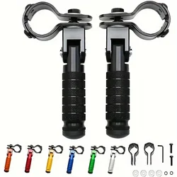 1 Pair CNC Aluminum Motorcycle Part Universal Pedals Folded Footrest Footpeg Motorcycles Mopeds, Karts, Scooters,Bicycle