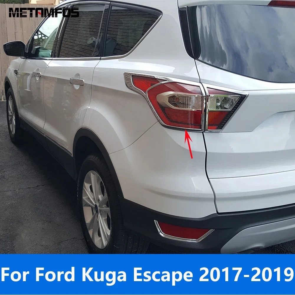 

Для Ford Kuga Escape 2017 2018 2019, хромированная крышка заднего фонаря, накладка на рамку заднего фонаря, аксессуары для стайлинга автомобилей