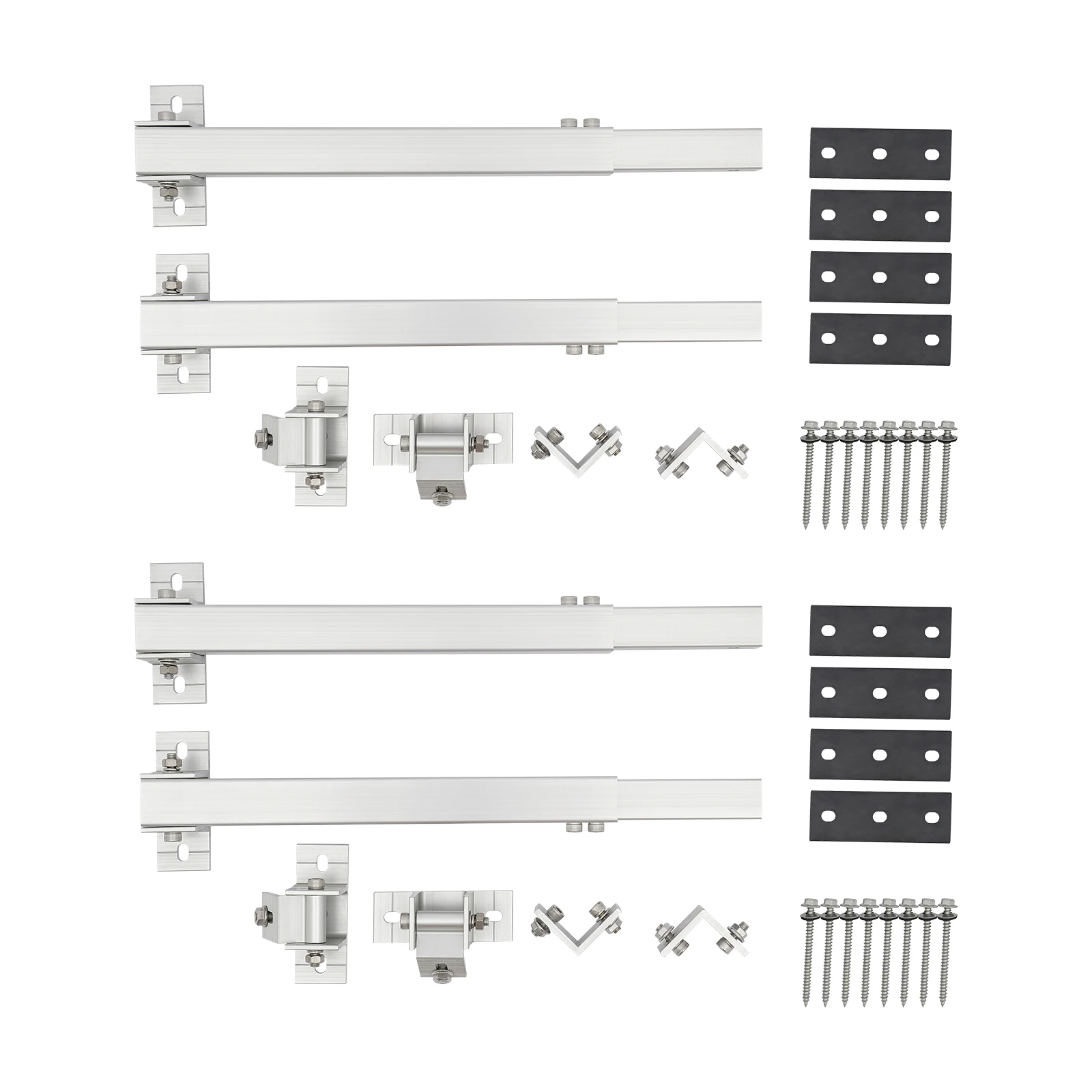 2 Paar Solarmodul-Montagehalterungen, 220,46 lbs Tragkraft 15-30 °   Verstellbare Neigung für Wohnmobil-Balkon, Dach und Wand
