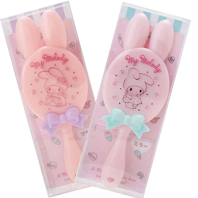 

23 см Sanrios Kawaii мультфильм Hello Kittys Cinnamoroll Kuromi My Melody Girl Series массаж на воздушной подушке Расческа Зеркало