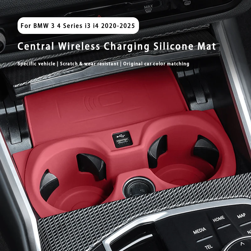 

For BMW 3 4 Series i3 i4 2020-2025 Car Cup Holder Mat Cover Trim Silicone Anti Slip Cup Holder Interior Accessories