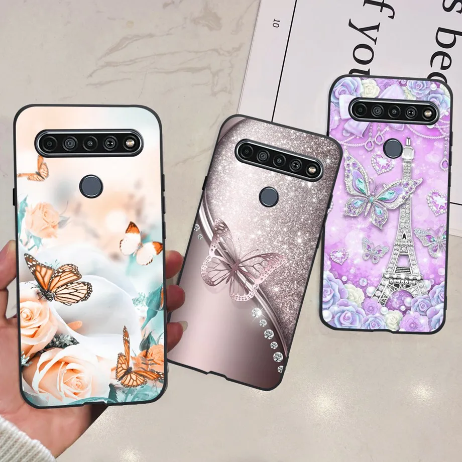Soft Matte Case For LG K61 LG Q61 Cases Ultra Slim Matte Black Silicone Bumper Shell For LG Q61LGK61 2020 Lovely Cartoon Pattern