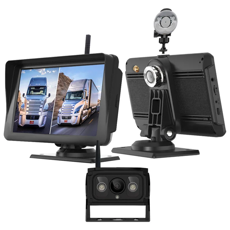 7-inch Wireless Dual Lens Truck Front and Rear Monitoring Reversing Image 1080P Car Camera Blind Area Ahd HD CAR Display A2101