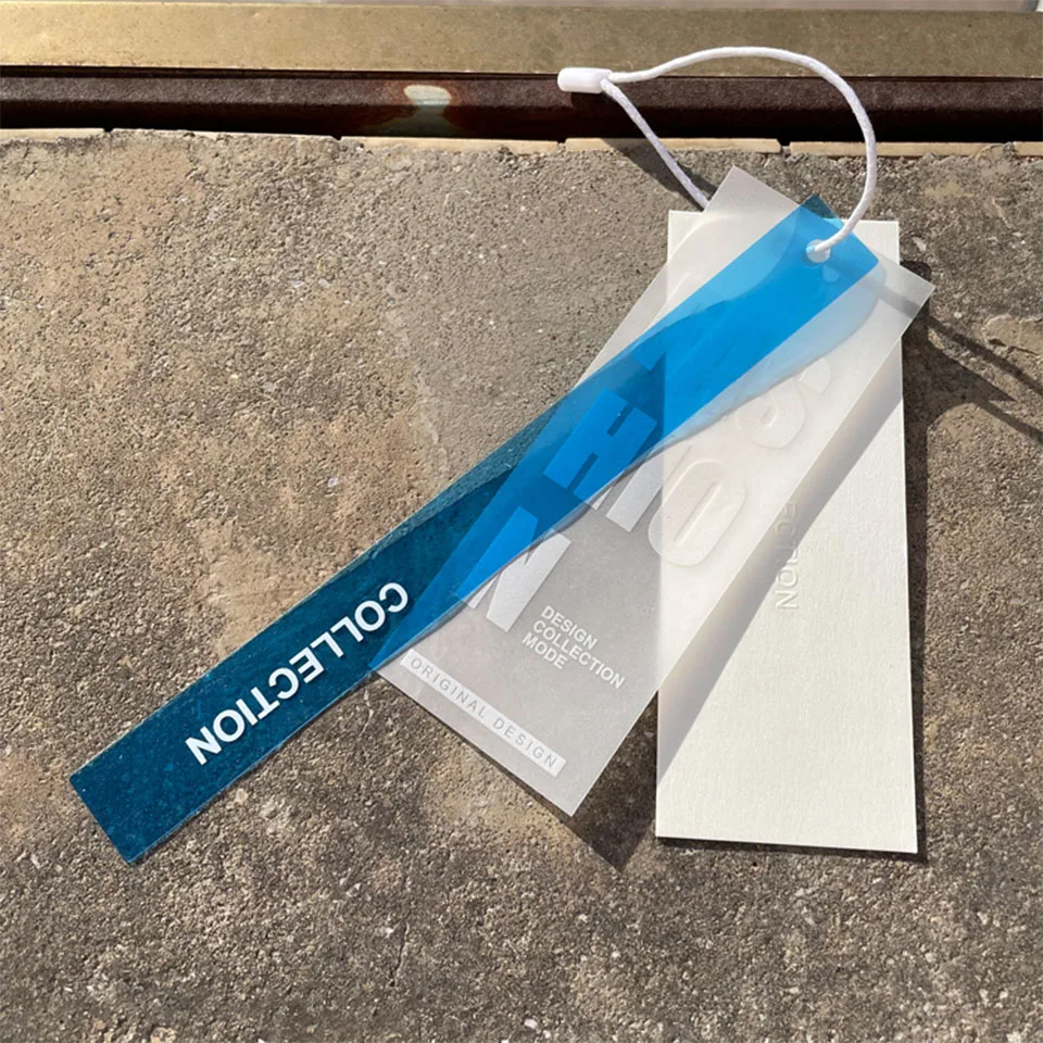 Luxury Custom Transparent PVC Plastic Hang Tags Hangtags For Clothing