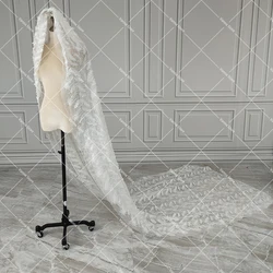 Fake Feathers Romantic One Tier Bridal Veils Chapel Train Customized 3 Meters Long Wedding Accessory Veil With Plastic Comb