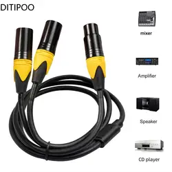 XLR Splitter 3 Pin XLR Female To Dual XLR Male Y Splitter Balanced Mic Cable 3FT 100CM Instruments Microphones Cables Signal