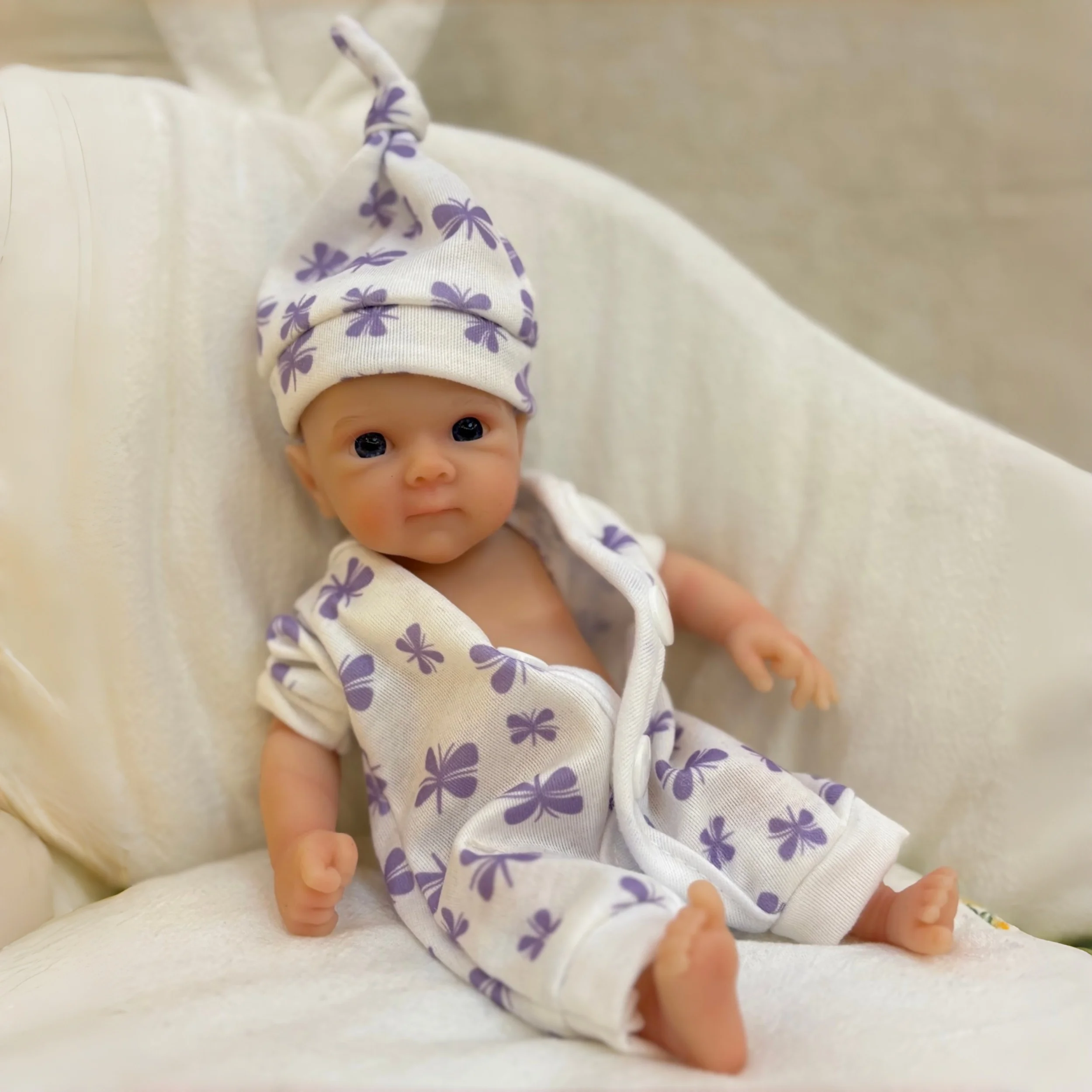 AnjoDoll 8 بوصة/20 سنتيمتر سيليكون بيتي تولد من جديد دمية ، نابض بالحياة رسمت الجلد ، دمية الوليد قابل للغسل ، لعبة تحصيل هدية للأطفال #3